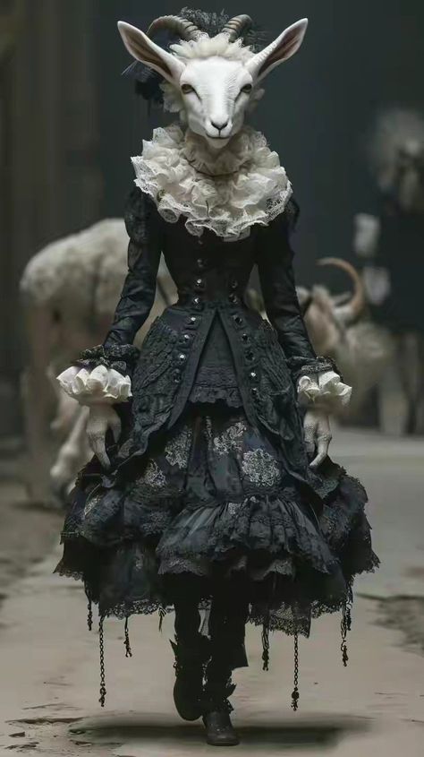 Halloween Oc Ideas, Sheep Costume, Haunted Doll, Summer Office, Victorian Goth, Office Outfit, Alien Art, Beautiful Dark Art, Anatomy Art