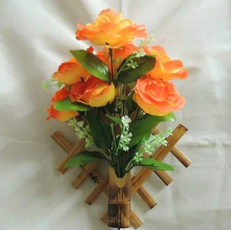 Wall hanging bamboo flower vase Bamboo Flower Vase, Bamboo Flower, Bamboo Vase, Vase Wall, Bamboo Crafts, Flower Vase, Classroom Decorations, Flower Vases, Wall Hanging