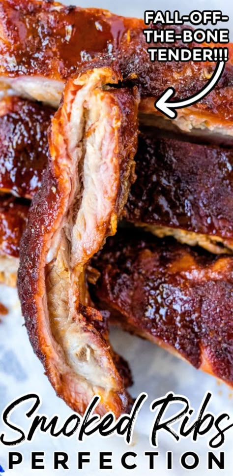 Smoked Pork Spare Ribs, Smoked Ribs Recipe, Smoked Spare Ribs, Pellet Smoker Recipes, Traeger Grill Recipes, Smoked Pork Ribs, Smoked Recipes, Rack Of Ribs, Pork Spare Ribs