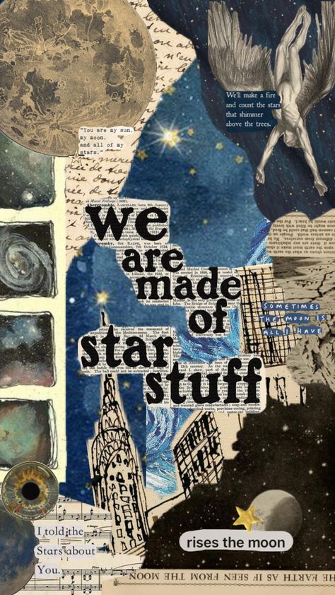 space #space #stars #aesthetic #blue #moon #galaxy #discover #foryou Galaxy Scrapbook Ideas, Space Themed Scrapbook, Galaxy Journal Ideas, Yearbook Space Theme, Space Journal Aesthetic, Space Scrapbook Ideas, Space Collage Wallpaper, Moon Collage Aesthetic, Journal Space Theme