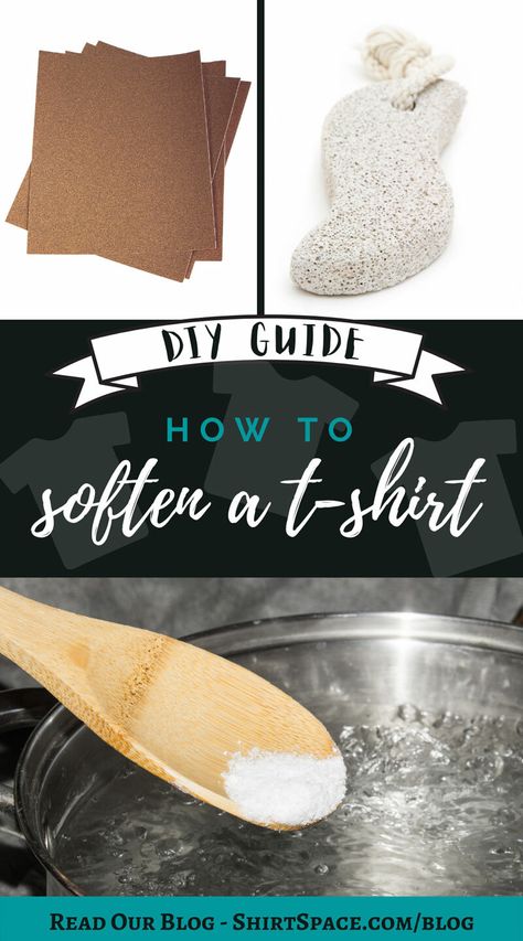 How To Mineral Wash Shirt, Distressed Tee Diy, Distressing T Shirts Diy, Distress Tshirt Diy, How To Distress A Tshirt, Soften T Shirts, Mineral Wash Shirt, Upcycling Clothes, Acid Wash Shirt