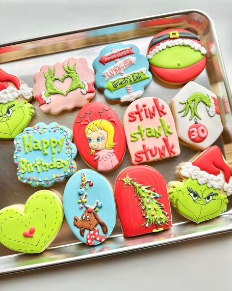 Grinch Birthday, Christmas Tree Chocolates, Grinch Cookies, Buttercream Decorating, Corporate Christmas Gifts, Grinch Party, Beach Tan, Merry Grinchmas, First Birthday Party Themes