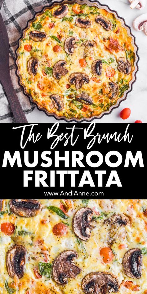 Mushroom Frittata Best Breakfast Fritatta, Mushrooms Breakfast Recipes, Asparagus Mushroom Frittata, Breakfast Veggie Quiche, Christmas Quiche Vegetarian, Eggs With Mushrooms Breakfast, Breakfast Fertattas Recipe, Vegetable Frittata Recipes Healthy, Spinach Mushroom Feta Frittata