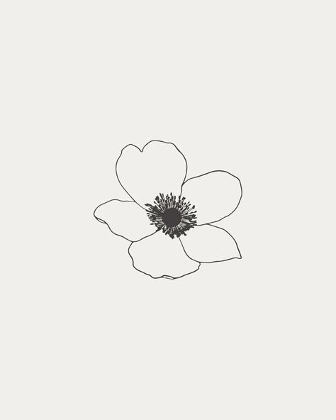 Anemone Tattoo Minimalist, Adonis Flower Tattoo, Red Anemone Flower Tattoo, Japanese Anemone Tattoo, Anemone Tattoo Design, Anenome Flower Tattoos, Anemone Flower Drawing, Anemone Flower Tattoo, Anemone Drawing