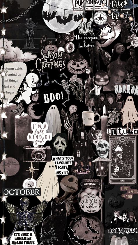 #Halloween Halloween Lock Screen, Halloween Collage, Helloween Wallpaper, Halloween Wallpaper Iphone Backgrounds, Halloween Wallpaper Backgrounds, Halloween Wallpaper Cute, Pretty Wallpapers Tumblr, Scary Wallpaper, Backgrounds Aesthetic