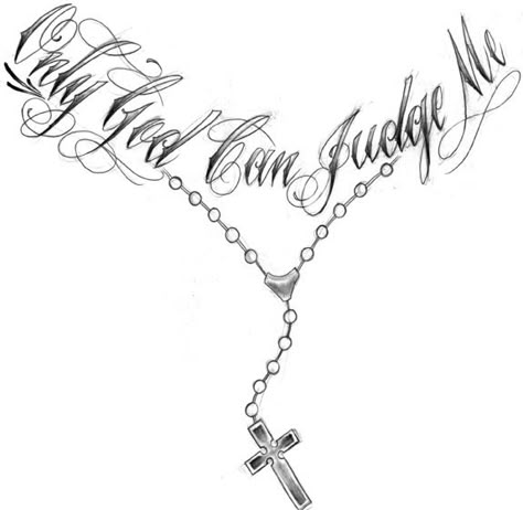 Tattoo Stencil and Pencil Drawings and Sketches | ... Can Judge Me Rosary Necklace Tattoo Design | Flickr - Photo Sharing Rosary Bead Tattoo, Rosary Tattoo, Only God Can Judge Me, Necklace Tattoo, Gangsta Tattoos, Chicano Tattoos, Religious Tattoo, Chest Piece Tattoos, Religious Tattoos