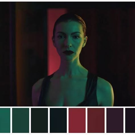 Horror Palette, Halloween Color Palette, Color In Film, Movie Color Palette, Gif Terror, Simpsons Drawings, Cinema Colours, Key Frame, Noir Color