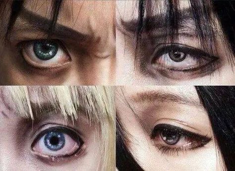 the eyes.. Armin Cosplay, Cosplay Eyes, Armin Mikasa, Mikasa Cosplay, Eren Levi, Titan Cosplay, Aot Cosplay, Cosplay Makeup Tutorial, Levi Cosplay