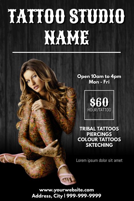 Customize this design with your photos and text. Thousands of stock photos and easy to use tools. Free downloads available. Tattoo Promotion Ideas, Template Tattoo, Geometric Mandala Tattoo, Tattoo Posters, Social Media Posting Schedule, Whatsapp Profile, Poster Template Design, Invert Colors, Whatsapp Profile Picture