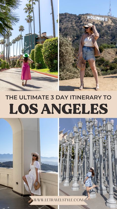 Outfits For La Trip Los Angeles, 3 Days In Los Angeles, Outfits For Los Angeles Vacation, Los Angeles California Outfits, Los Angeles Aesthetic Outfit, Los Angeles Outfits, Los Angeles Bucket List, Los Angeles Itinerary, Los Angeles Travel Guide