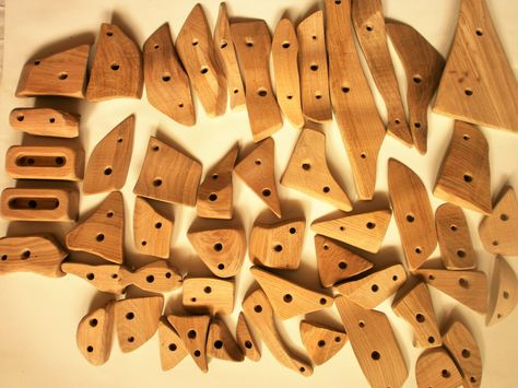 Climber holds 32$ Wooden Climbing Holds, Home Climbing Wall, Bouldering Wall, Diy Workout, Climbing Holds, Rock Climbing Wall, Jungle Gym, Gym Room, Kids Interior Room