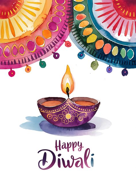 Free Happy Diwali Greeting Card with Colorful Diyas Diwali Drawings, Deepavali Greetings Cards, Outdoor Christmas Decoration Ideas, Hindu Festival Of Lights, Outdoor Decoration Ideas, Happy Diwali Wishes Images, Diwali Drawing, Diwali Card, Diwali Greeting