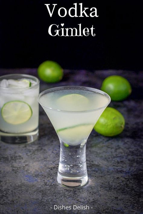 Delicious take on the classic vodka gimlet recipe. No Rose’s lime juice here. #vodkagimlet #vodkagimletcocktail #cocktail @dishesdelish | dishesdelish.com Vodka Gimlet Recipe, Vodka Gimlet, Gimlet Recipe, Cranberry Juice And Vodka, Gimlet Cocktail, Christmas Drinks Alcohol, Vodka Lime, Coctails Recipes, Cocktail Drinks Alcoholic