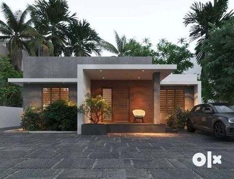 100 Best Single Floor House Front Design Ideas 3d Design Contemporary home single floor decorate Single Floor Residence Elevation, Morden House Exterior Modern, Home Front Design Indian, Contemporary House Exterior Kerala, Minimalis House Design, Simple House Exterior Design, Small House Design Kerala, Small House Design Architecture, Small House Exteriors