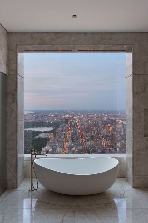 $79 Million Penthouse at Iconic 432 Park Avenue with Priceless Views 432 Park Avenue, Penthouse Luxury, Luxury Bathtub, Washroom Design, Spa Room, Dream Bathroom, Park Avenue, Design Concepts, Modern Bathroom Design