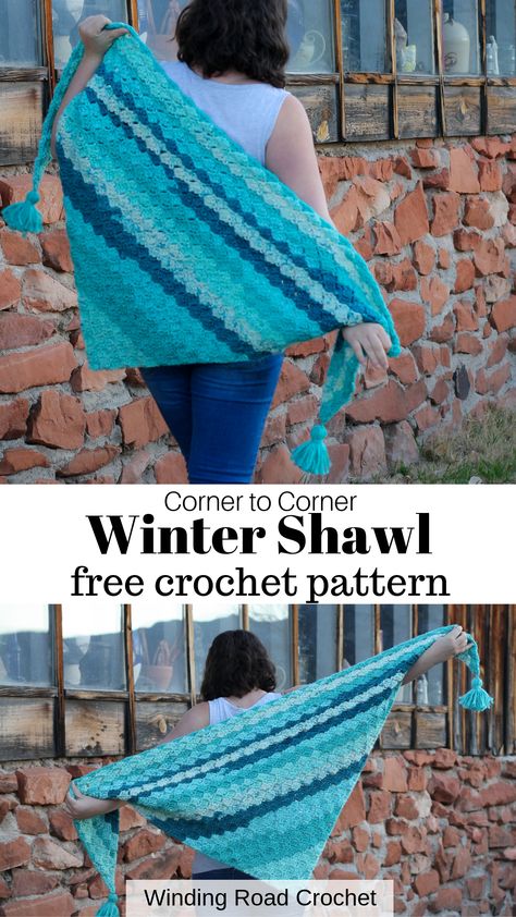 Corner To Corner Crochet Poncho, Corner To Corner Crochet Shawl Pattern Free, Corner To Corner Crochet Shawl, Corner To Corner Shawl, C2c Shawl Crochet Free Pattern, Corner To Corner Crochet Pattern Free, C2c Shawl, C2c Projects, Amanda Crochets