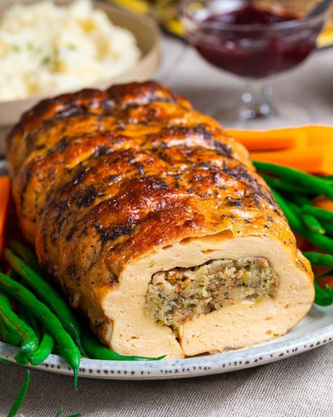 Vegan Turkey Roast - School Night Vegan Vegan Prime Rib, Vegan Turkey Sandwich, Vegan Holiday Roast, Vegan Turkey Recipe, Vegan Thanksgiving Roast, Tofurkey Recipes Vegan, Tofu Turkey Thanksgiving, Vegan Christmas Main Dish, Vegan Turkey Thanksgiving