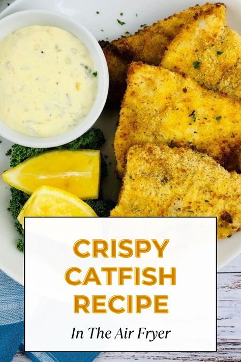 Craving crispy fried fish for dinner but don't want to deal with grease? Check out this super easy Gluten Free Air Fryer Catfish recipe! Airfry Catfish Recipes, Air Fryer Catfish, Crispy Fried Fish, Fish For Dinner, Baked Catfish, Fried Catfish Recipes, Catfish Recipe, Gluten Free Fish, Cooking Fish