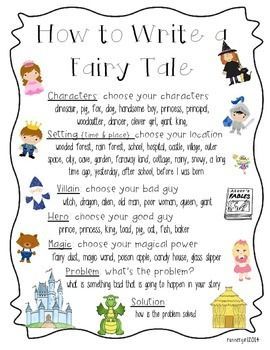 How to Write a Fairy Tale- Fairy Tales Graphic Organizer What Is A Fairy Tale, How To Write A Story For Kids, Writing A Fairy Tale, How To Write A Fairy Tale, Tall Tale Anchor Chart, Teaching Tall Tales, Fairy Tale Poetry, Fairy Tales Kindergarten, Fairytale Lessons