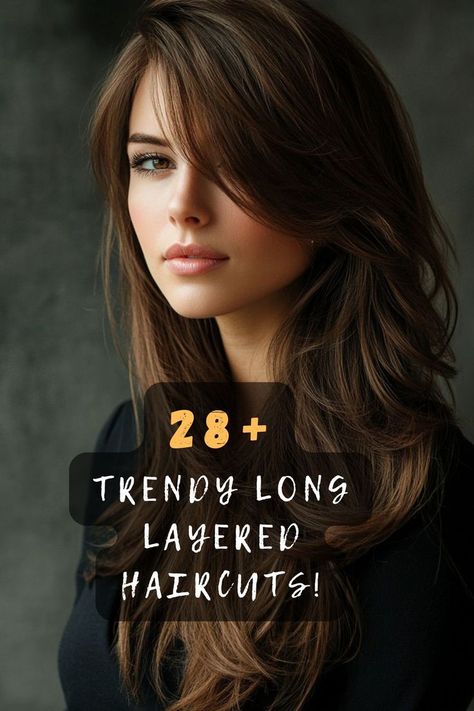 Ready to revamp your hairstyle? 🌟✨ Click to explore trendy long layered haircuts that will elevate your look instantly. Dive into these stunning styles now! #HairRevamp #LayeredLooks #StyleUpgrade #HairGoals #TrendyHaircuts Long Hair Trendy Haircuts, Long Brown Hair With Side Bangs, Extra Long Layers Haircut, Long Wavy Hairstyles With Layers, Brunette Long Layered Hair, Long Layered Bangs Hairstyles, Bangs With Long Hair Layers, Long Layered Haircuts For Wavy Hair, Asian Haircut Long Layers Straight Hair