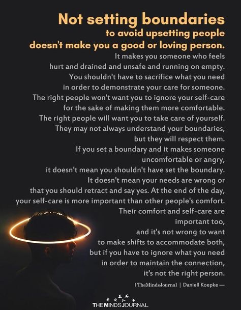 Not Setting Boundaries To Avoid Upsetting People How To Set A Boundary, Boundary Affirmations, Boundaries Quotes, Wellness Wednesday, Setting Boundaries, Mental And Emotional Health, Emotional Health, Emotional Intelligence, Relationship Tips