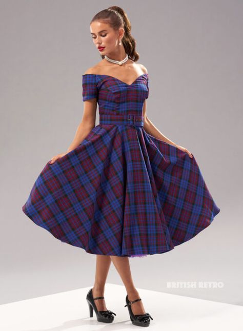 Full Circle Dress, Royal Stewart Tartan, Bardot Style, Burns Night, Stewart Tartan, Circle Dress, Full Circle Skirt, Full Circle Skirts, Dee Dee