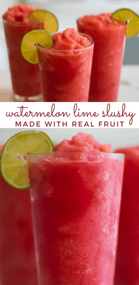 Healthy Slushies, Slushy Recipes, Watermelon Slushies, Watermelon Slushie Recipe, Watermelon Drinks, Homemade Slushies, Slushie Recipes, Watermelon Slushie, Slushie Recipe