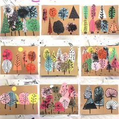 Tree Collage, Art Invitation, Art Camp, Homeschool Art, Kindergarten Art, School Art Projects, Forest Art, Camping Art, Preschool Art