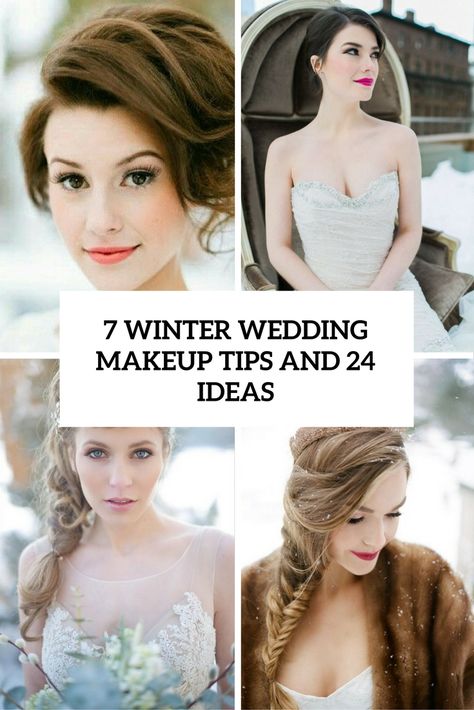 Winter wedding makeup is tricky just like summer makeup because at least some of the photos are going to be taken outside, and it may be really cold there. Besides, the difference of temperatures may be even more harmful for your skin than cold itself. To look shiny, gorgeous and chic on your big day in the winter read these tips and look at the ideas here: https://www.weddingomania.com/winter-wedding-makeup/ December Wedding Makeup, Winter Wedding Makeup Looks, Winter Wedding Make Up, Winter Bride Makeup, Wedding Makeup Winter, Winter Bridal Makeup, Winter Make-up, Winter Wedding Makeup, Winter Make Up