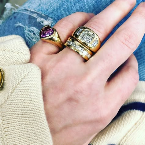 BRENT NEALE on Instagram: “Want to know who my most annoying client is? Oh it’s me. By a landslide. I redesigned my wedding band 4 times and scrapped 2 models before…” Brent Neale Engagement Ring, Brent Neale Jewelry, Brent Neale, Pinky Rings, Stacked Wedding Bands, Ring Jewellery Design, Marquise Ring, Bezel Set Ring, Aesthetic Jewelry