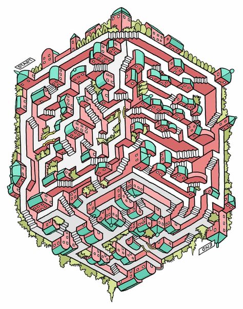 Amazing mazes: cities become graphic puzzles – in pictures | Art and design | The Guardian Maze Drawing, Labyrinth Puzzle, City Puzzle, Amazing Maze, Puzzle Logo, Maze Book, Pop Art For Kids, Printable Mazes, Kids Puzzles