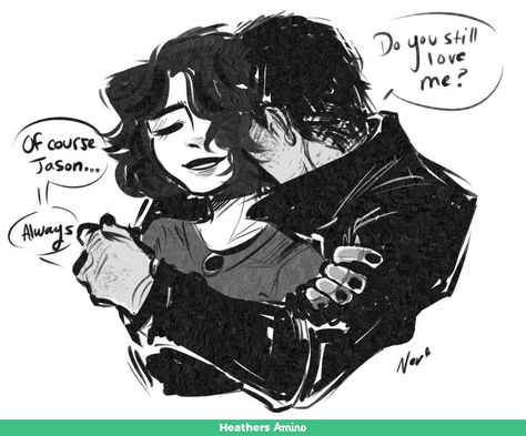 Not my art but it's beautiful Jd And Veronica Fanart, Jason Dean Fanart, Heathers Jd, Heathers Fanart, Jd Heathers, Heathers Fan Art, Jd And Veronica, Jason Dean, Heathers Musical