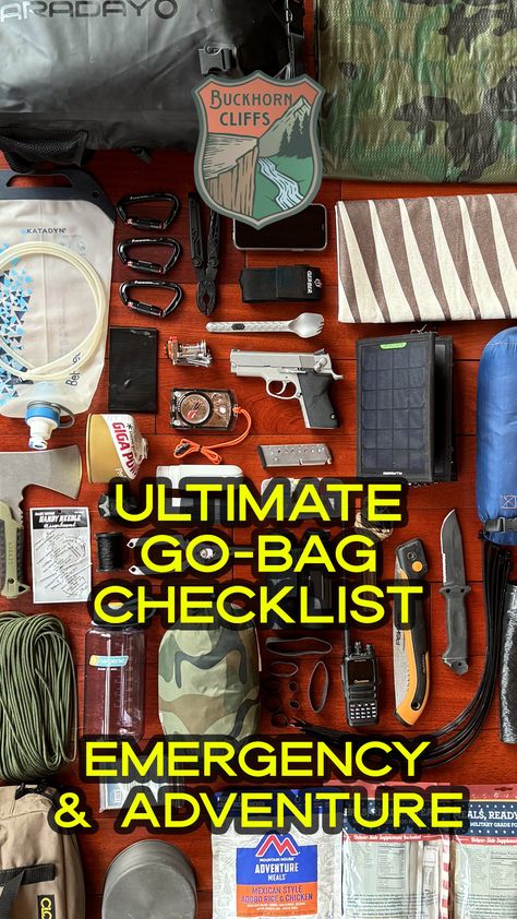 Prepare for any emergency or travel scenario with this comprehensive go-bag (bug out bag) checklist. Learn what essential items to include to ensure you're always ready for unexpected situations. Emergency Go Bag For Car, Bug Out Bag For Kids, Go Bag List Emergency Kits, Go Bag Checklist, Go Bag Emergency, Go Bag Essentials, Bugout Bag List, Go Bag List, Emergency Preparedness Kit List