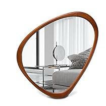 Odd Shape Mirror, Mirror Abstract, Mirror For Living Room, Irregular Mirror, Shaped Mirror, Wooden Products, Mirror Vanity, Rustic Wood Walls, Entryway Bathroom