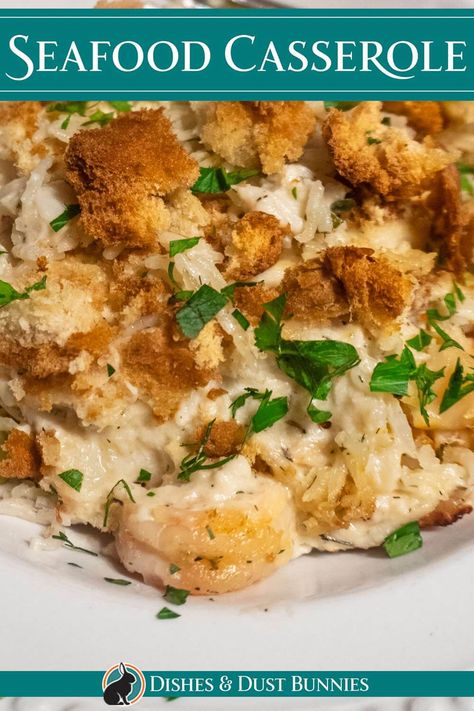 Shrimp And Scallop Recipes, Shrimp Casserole Recipes, Fish Casserole, Seafood Casserole Recipes, Shrimp Casserole, Seafood Dish Recipes, Seafood Rice, Entertaining Dinner, Meat Casserole