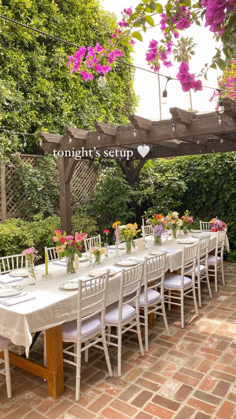 dreamy birthday dinner party Private Birthday Dinner Party, Outdoor Intimate Dinner Party, French Countryside Dinner Party, 18th Intimate Dinner, Floral Dinner Party Aesthetic, Dreamy Birthday, Backyard Dinner, Backyard Dinner Party, Birthday Dinner Party