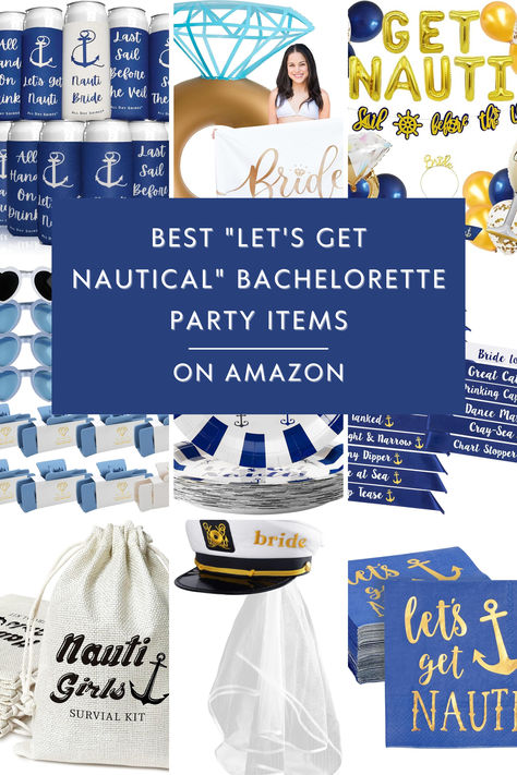 Planning a nautical-themed bachelorette party? Dive into our blog for the best "Let's Get NAUTIcal" bachelorette party items on Amazon! From chic bride sashes and fun balloon banners to stylish sailor hats and playful pool floats, we’ve got everything you need to make your celebration unforgettable. Click to explore our top picks and start planning the perfect seaside soirée for your bride-to-be! #BacheloretteParty #NauticalParty #PartyPlanning #BrideToBe #AmazonFinds Cruise Themed Bachelorette Party, Yacht Day Bachelorette, Sailor Themed Bachelorette Party, Sailor Bachelorette Party, Sailing Bachelorette Party, Bach Cruise, Bachelorette Theme Nights, Bachelorette Quotes, Cruise Bachelorette