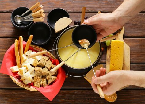 Fondue for Two Cheddar Fondue, Fondue Recipes Cheese, Fondue Recipe, Slow Cooker Times, Wisconsin Cheese, Winter Cooking, Queso Cheddar, Fondue Recipes, Three Cheese