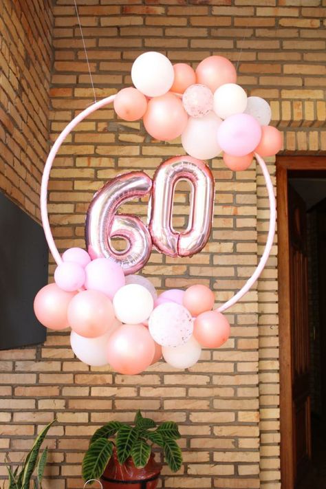 Rose Gold 60th Birthday Party, 70th Birthday Ideas For Mom, 60th Birthday Balloons, 60 Balloons, Birthday Balloon Bouquet, Moms 60th, Bday Celebration, Rose Gold Theme, Bouquet Rose