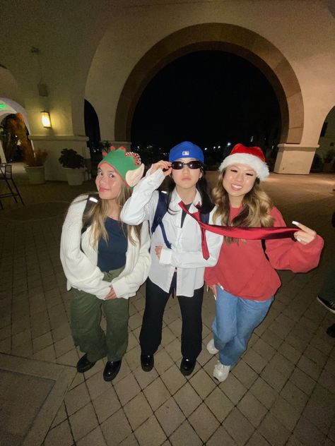 frat bro and ho ho ho #costume #group #trio #rhymewithoutreason #costumeinspo Rhyme Without Reason Trio, Frat Bro Costume, Rhyme Without Reason Costume 3 People, Rhyme Without Reason Costume, Rhyme Without Reason, Frat Bro, Trio Halloween Costumes, Halloween Costume Outfits, Spirit Week