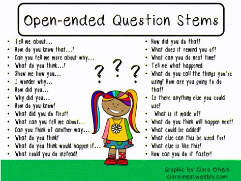 How To Ask Open Ended Questions, Open Ended Vs Close Ended Questions, Open Ended Science For Preschool, Preschool Open Ended Questions, Check For Understanding Ideas, Open Ended Maths Questions, Open Ended Questions Therapy, Open Ended Questions For Preschoolers, Open Ended Questions For Kids