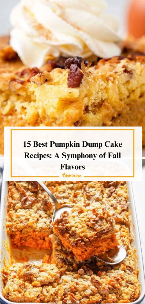 Experience a symphony of fall flavors with the 15 Best Pumpkin Dump Cake Recipes! From classic spice to decadent caramel, indulge in the essence of autumn with every heavenly bite. 🎃🍰🍂 


#DishPulse #PumpkinDumpCakeBliss #FallFlavors #RecipeInspiration #DessertDelights #HomeBaking #FoodieFaves Pumpkin Dump Cake Recipe With Spice Cake, Easy Pumpkin Dump Cake, Pumpkin Dump Cake Recipe, Pumpkin Dump, Pumpkin Crunch Cake, Hard Boiled Egg Recipes, Pumpkin Crunch, Dump Cake Recipe, Dump Cake Pumpkin