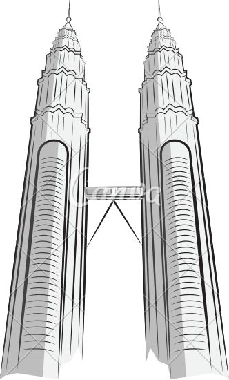 Petronas Towers Drawing, Merdeka 118 Tower Drawing, Menara Klcc Drawing, Menara Kuala Lumpur Drawing, Twin Towers Malaysia Drawing, Klcc Drawing, Menara Klcc, Malaysia Drawing, Klcc Tower