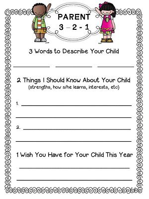 parent survey More Parent Survey, Curriculum Night, Preschool First Day, Parent Teacher Communication, Teacher Forms, Words To Describe Yourself, Prek Classroom, First Day Of School Activities, Back To School Night