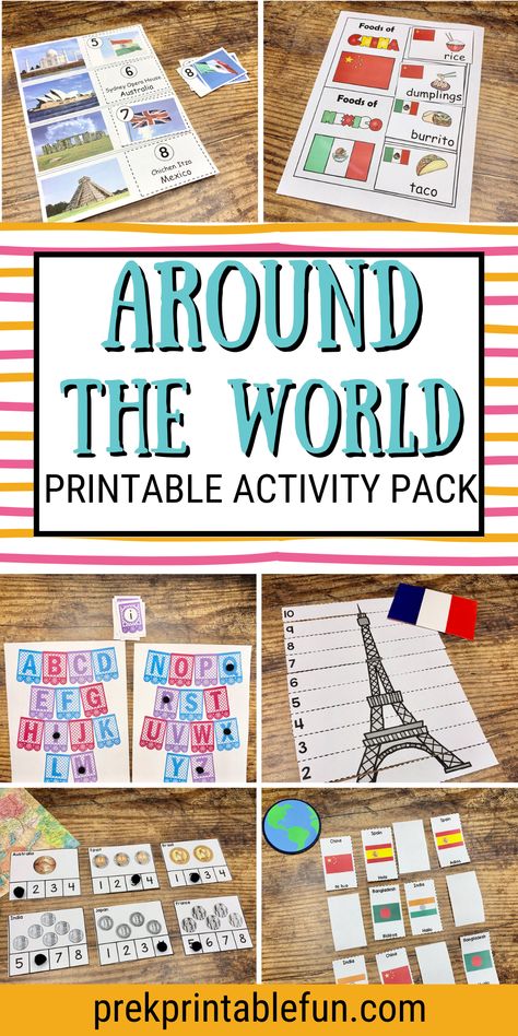 Around The World Activity, Around The World Crafts For Kids, Preschool Travel, Multicultural Activities, Travel Theme Classroom, Food Around The World, Toddler Board, Around The World Theme, Chinese Lantern