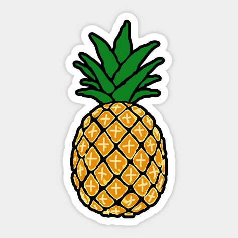 Pineapple Stickers Printable, Fruit Stickers Aesthetic, Abzar Edit, Cute Fruit Stickers, Sushi Cartoon, Pineapple Painting, Stickers Wallpaper, Pineapple Sticker, Pineapple Design