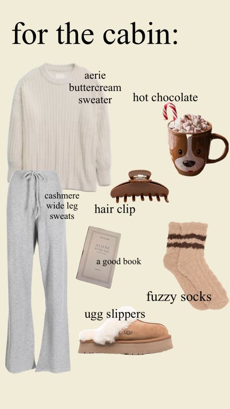 Cozy Cabin Trip Outfits, Cabin Retreat Outfits, Comfy Holiday Outfits Cozy Winter, Cabin Honeymoon Outfit, Cozy Cabin Outfit Fall, Cabin Vacation Outfits, Cabin Outfit Fall, Cabin Weekend Outfit, Fall Lounge Outfits