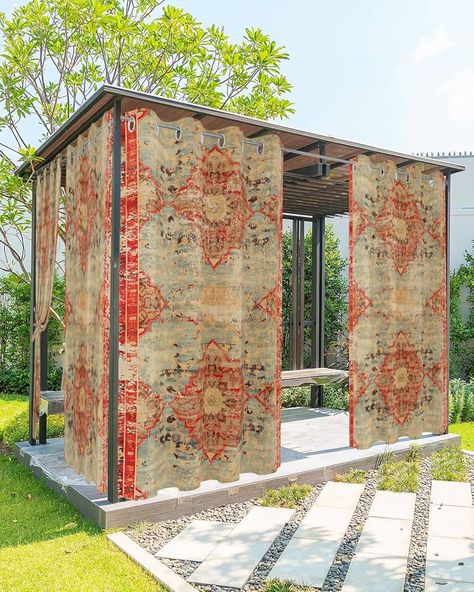 Amazon.com: Boho Outdoor Curtains for Patio Waterproof, Grommet Privacy Curtain Drapes Weatherproof Outside Curtains for Porch GazeboPergola Cabana 2 Panel 54x84inch Rustic Bohemian Floral Tribal Orange : Patio, Lawn & Garden Curtains For Porch, Boho Basement, Outside Curtains, Curtains For Patio, Beautiful Bedroom Colors, Outdoor Curtains For Patio, Porch Curtains, Bedroom Color Combination, Boho Outdoor