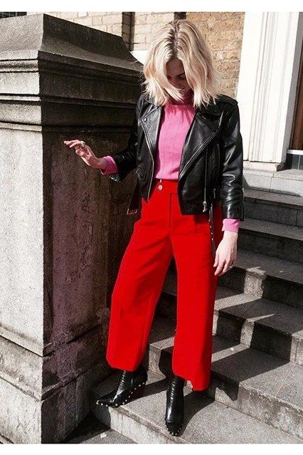 Outfit Pantalon Rojo, Eclectic Outfits, Spring Outfit Ideas, Cooler Look, Looks Black, Eclectic Fashion, Red Pants, Mode Inspo, Colourful Outfits