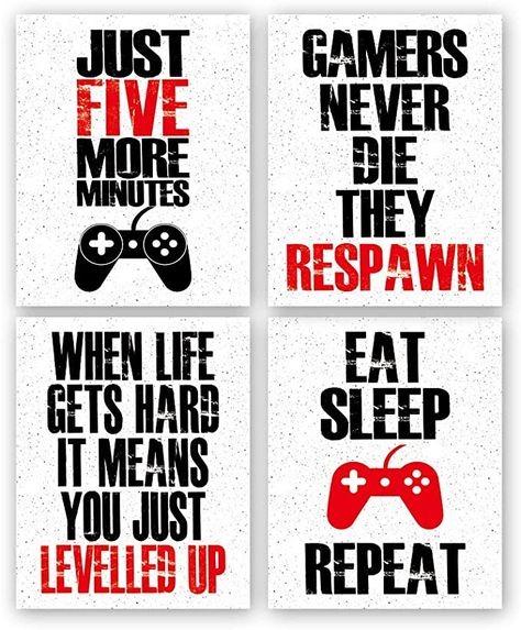 Home 3d Design, Boys Gamer Room, Kids Boy Bedroom, Kitchen Screen, Teen Boy Room Decor, Gamer Wall Art, Video Game Wall Art, Gamer Party, Gamer Quotes